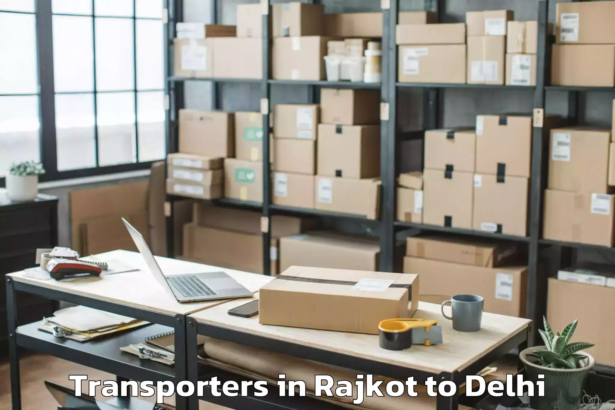 Easy Rajkot to Naraina Industrial Estate Transporters Booking